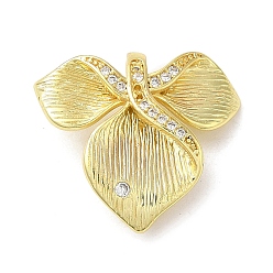 Doré  Support de placage en laiton, micro pavé, zircone cubique transparente, connecteur de lustre, breloques, sans cadmium et sans plomb, plaqué longue durée, feuille, or, 19x21x6mm, trou: 1.6 mm et 6x3 mm