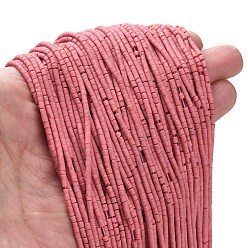 Pink Окрашенные синтетические бирюзовые бусы нити, колонка, розовые, 2~2.5x2~3 мм, отверстие : 0.7 мм, около 140~143 шт / нитка, 12.40''~12.60'' (31.5~32 см)