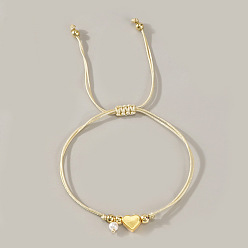 Желтая Старая Ткань  Богемный стиль цветной искусственный жемчуг сердце медная бусина женский браслет ювелирные изделия