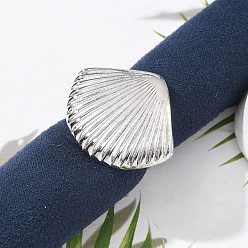 Shell Shape Латунные манжеты для женщин, без кадмия и без свинца, платина, формы раковины, 3 мм, внутренний диаметр: 18 мм