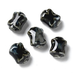 Черный Фарфоровые бусины ручной работы, самородки, чёрные, 17~18x12.5~13.5x8.5~9.5 мм, отверстие : 2 мм