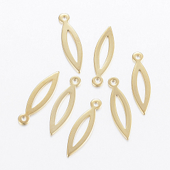 Золотой 304 подвески из нержавеющей стали, лошадиный глаз , золотые, 19.5x5.5x0.8 мм, отверстие : 1.2 мм