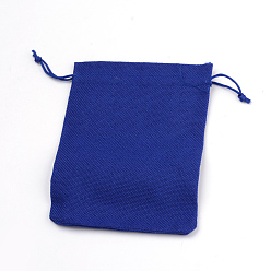 Blue Burlap Packing Pouches Drawstring Bags, Blue, 9x7cm