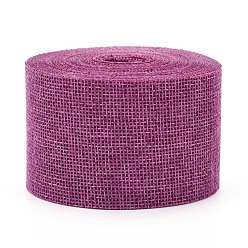 Medium Orchid Polyester Imitation Linen Wrapping Ribbon, for Crafts Decoration, Medium Orchid, 2 inch(50mm), about 10.94 Yards(10m)/roll