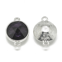 Танзания Сплав стекла rivoli горный хрусталь звенья соединители, граненые, конус, платина, танзанитом, 19x13.5x8 мм, отверстие : 1.5 мм