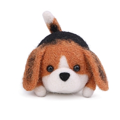 Седло Коричневый Комплект для валяния с инструкциями, 4 иглы для валяния шт., шерсть, 1 пена для валяния из ПК, наборы для валяния кошек и собак для начинающих, седло коричневый, 135x90x55 мм