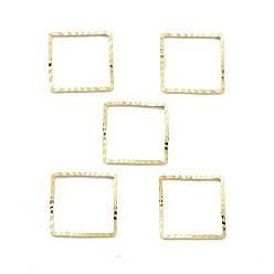Настоящее золото 24K Латунные бусины в оправе, без кадмия и без свинца, квадратный, реальный 24 k позолоченный, 12x12x1 мм