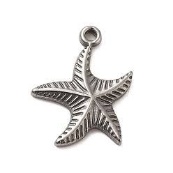 Нержавеющая Сталь Цвет 304 подвески из нержавеющей стали, очарование морской звезды, цвет нержавеющей стали, 20x16x2 мм, отверстие : 1.6 мм