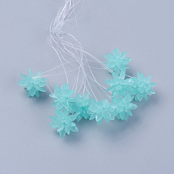 Бирюза Стеклянные бусины тканые, цветок / бенгальский, изготовлен из конских глазных чар, бирюзовые, 13 мм