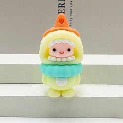 Светло-желтый Пластиковые подвески из пвх, динозавр прелести, светло-желтый, 55x26 мм