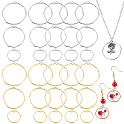 Круглые Тибетский стиль сплава цинка подвески, полая геометрическая форма, круглые, 21~45x22~44x2 мм, отверстие : 1.2~3 мм, 60 шт