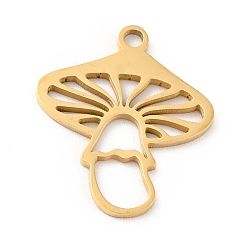 Золотой 201 подвески из нержавеющей стали, гриб, золотые, 17x14.5x1 мм, отверстие : 1.4 мм