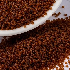 (RR134F) Matte Transparent Dark Topaz Миюки круглые бусины рокайль, японский бисер, (rr 134 f) матовый прозрачный темный топаз, 15/0, 1.5 мм, Отверстие: 0.7 мм, о 5555 шт / бутылка, 10 г / бутылка