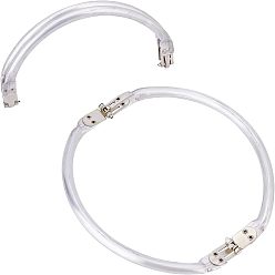 Серебро Ручка из алюминия, аксессуары для замены сумок, круглые, серебряные, 9.5x19.5x2 см