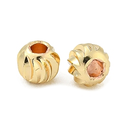 Настоящее золото 14K Латунные бусины с реечным покрытием, долговечный, без свинца, без никеля и без кадмия, текстурированный с круглым, реальный 14 k позолоченный, 4.5 мм, отверстие : 1.6 мм