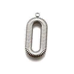 Нержавеющая Сталь Цвет 304 подвески из нержавеющей стали, овальный шарм, анти-тускнение, цвет нержавеющей стали, 29x13.5x4 мм, отверстие : 1.8 мм