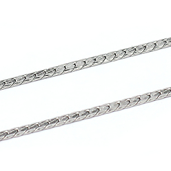Stainless Steel Color Tarnish Resistant 304 Stainless Steel Curb Chains, Soldered, Stainless Steel Color, 0.5mm
