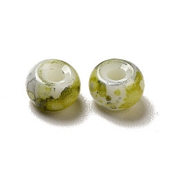 Light Khaki 6/0 Opaque Glass Seed Beads, Round Hole, Rondelle, Light Khaki, 4~4.5x3~4mm, Hole: 0.8~1.5mm