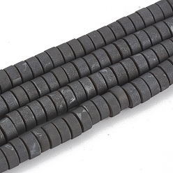 Металлическо-черное Гальванопокрытие Гальванизировать немагнитных синтетический гематит бисер пряди, матовый стиль, пончик, покрытие черного цвета металла, 4x2 мм, отверстие : 2.5 мм, около 200 шт / нитка, 15.7 дюйм