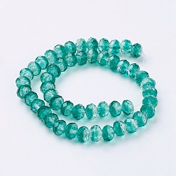 чирок Ручная световая лампа, граненые, шайба, зелено-синие, 10x7 мм, отверстие : 1 мм