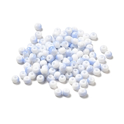 Light Steel Blue 6/0 Opaque Glass Seed Beads, Round Hole, Rondelle, Light Steel Blue, 4~4.5x3~4mm, Hole: 0.8~1.5mm