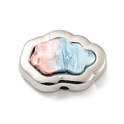 Silver Alloy Resin Pendants, Two Tone Cloud Charms, Silver, 11.5x16x6mm, Hole: 1.2mm
