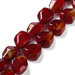 Коричневый Ручной золотой песок бусины бисер нитей, самородки, коричневые, 12x11x7 мм, отверстие : 1 мм, около 50 шт / нитка, 23.62'' (60 см)