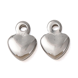 Stainless Steel Color 304 Stainless Steel Chain Extender Drop, Heart, Stainless Steel Color, 7.5x5x1.8mm, Hole: 1.2mm