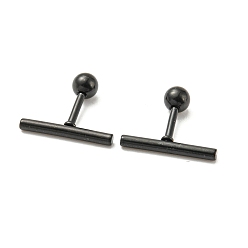 Черный Ионное покрытие (ip) 304 серьги-гвоздики из нержавеющей стали, хрящевые серьги, колонка, чёрные, 14x2 мм