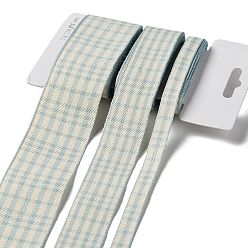 Бледно-бирюзовый 9 ярдов 3 стилей полиэфирной ленты с принтом в клетку тартан, для поделок своими руками, бантики для волос и украшение подарка, бледные бирюзовая, 3/8~1-5/8 дюйм(10~40мм) около 3 ярдов/стиль
