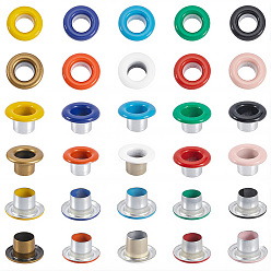 (52) Непрозрачная лаванда 200 наборы 10 цвета железные люверсы люверсы фурнитура, с шайбами, сменный пакет для ремонта сумки, разноцветные, 7x4 мм, внутренний диаметр: 4 мм, 20 шт / комплект