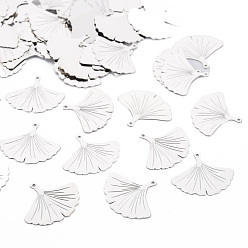 Платина Латунные подвески, подвески из листьев гинкго, без кадмия, без никеля и без свинца, платина, 19x22x0.3 мм, отверстие : 1 мм