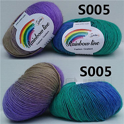Farbig Wollstrickgarn, Segment gefärbt, Häkelgarn, für DIY-Mütze, Schal, Umhang, Farbig, 2 mm, ca. 196.85 Yards (180 m)/Knüll