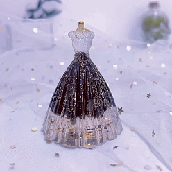 Обсидиан Украшения для выставки товаров из смолы, с обсидиановым чипом, статуэтка блестящего свадебного платья, украшение для дома по фэн-шуй, 56x83 мм