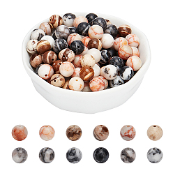 Смешанные камни 120шт. 4 размеры натуральный красный сетчатый камень и бусина из зебровой яшмы и бусина из розовой зебровой яшмы, круглые, 30 шт / стиль