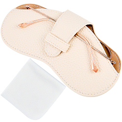 Папайя Оранжевый 1чехол для очков из искусственной кожи, для очков, солнцезащитные очки протектор, с 1квадратной салфеткой для чистки очков из замшевого волокна, papayawhip, сгиб: 87x175x8 мм, развернуть: 163x175x8 мм