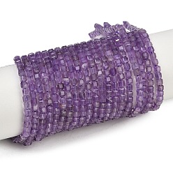 Аметист Природный аметист нитей бисера, граненые, бусины-кубы с настольной огранкой, 2x2x2 мм, отверстие : 0.5 мм, около 156 шт / нитка, 15.35 дюйм (39 см)