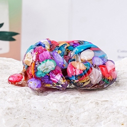 Раковина Украшение дисплея лисы из смолы, с натуральной ракушечной крошкой внутри для украшения стола в домашнем офисе, 60x40 мм