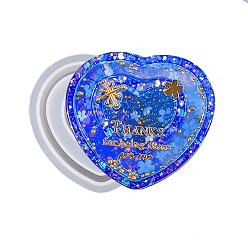 Белый Пищевые силиконовые формы в форме двойного сердца своими руками, зыбучие формы, формы для литья смолы, для уф-смолы, изготовление изделий из эпоксидной смолы, белые, 48x57.5x12.5 мм, внутренний диаметр: 43x50 мм