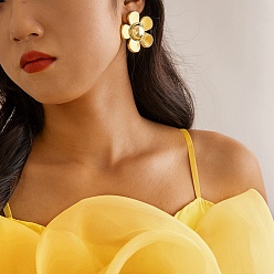 Золотой Серьги-гвоздики из сплава в форме цветка, золотые, 70x45 мм