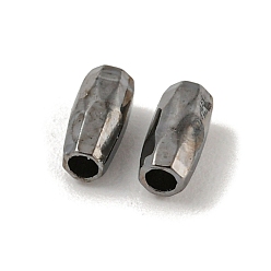 Черный Цвет Металла Латунные бусины, без кадмия, без никеля и без свинца, граненые, баррель, металлический черный , 5x2.5 мм, отверстие : 1.2 мм