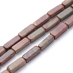 Красный Камень Натуральные красные яшмы бусы пряди, кубоид, 13~14x4~5x4~5 мм, отверстие : 1 мм, около 29~31 шт / нитка, 15.3 дюйм