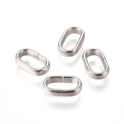 Нержавеющая Сталь Цвет Устойчивы к потускнению 201 быстроразъемные соединения из нержавеющей стали, связывающий кольца, закрыты, но распаян, овальные, цвет нержавеющей стали, 9x5.5x2 мм, внутренний диаметр: 7x3.5 мм