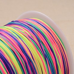 Colorful Polyester Cord, Knotting Cord Beading String, for Bracelet Making, Colorful, 1mm, about 300meter/roll