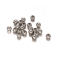 Stainless Steel Color Round 304 Stainless Steel Spacer Beads, Stainless Steel Color, 5mm, Hole: 1.5mm