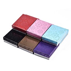 (52) Непрозрачная лаванда Картонные коробки ювелирных изделий, для ожерелья, серьги и кольца, с губкой внутри, прямоугольные, разноцветные, 3-1/2x2-3/4x1 дюйм (9x7x2.5 см)