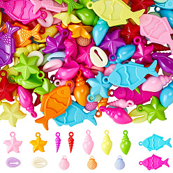 (52) Непрозрачная лаванда 180 шт 6 стиль непрозрачные акриловые подвески, разнообразные, разноцветные, 17.5~44x7~22x4~12 мм, отверстие : 2.5~3 мм, около 30 шт. / стиль