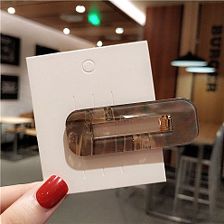 Коричневый Заколки из кожи аллигатора из ацетата целлюлозы, выдалбливают аксессуары для волос для девочек женщин, прямоугольные, кофе, 70 мм