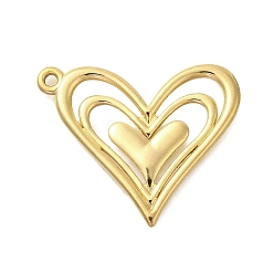 Золотой 304 подвески из нержавеющей стали, шарма сердца, золотые, 26x32.5x2 мм, отверстие : 1.6 мм