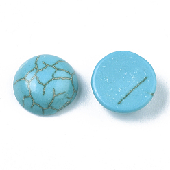 Sky Blue Synthetic Turquoise Cabochons, Dyed, Half Round/Dome, Sky Blue, 10x4mm